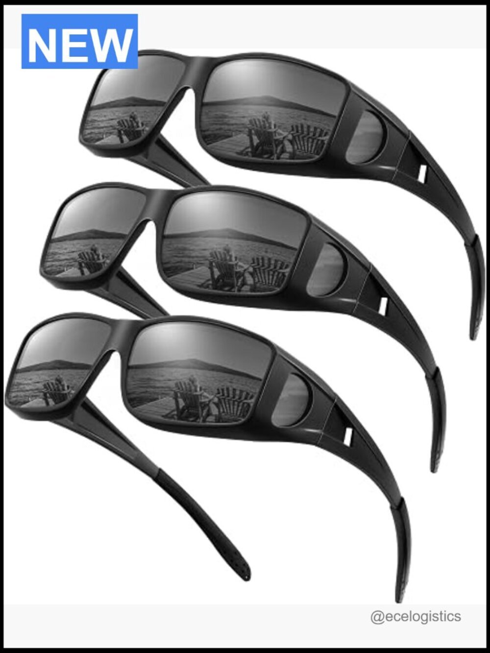 Polarized Wrap Around Sunglasses UV400 Protection Fit Over Glasses